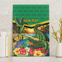 Jamica Hummingbird and Crocodiles Personalized Canvas Wall Art