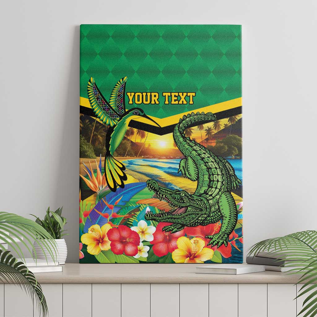 Jamica Hummingbird and Crocodiles Personalized Canvas Wall Art