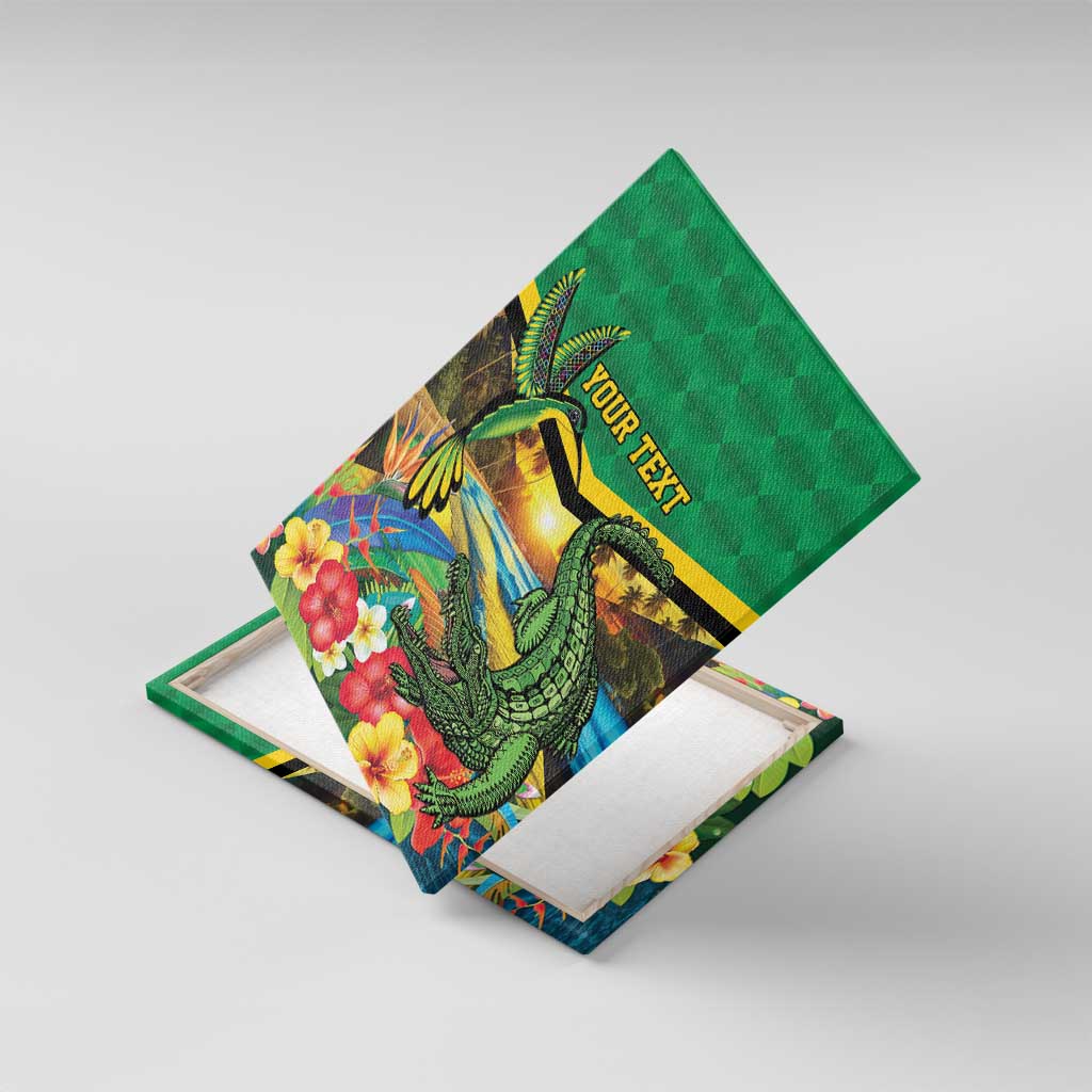 Jamica Hummingbird and Crocodiles Personalized Canvas Wall Art