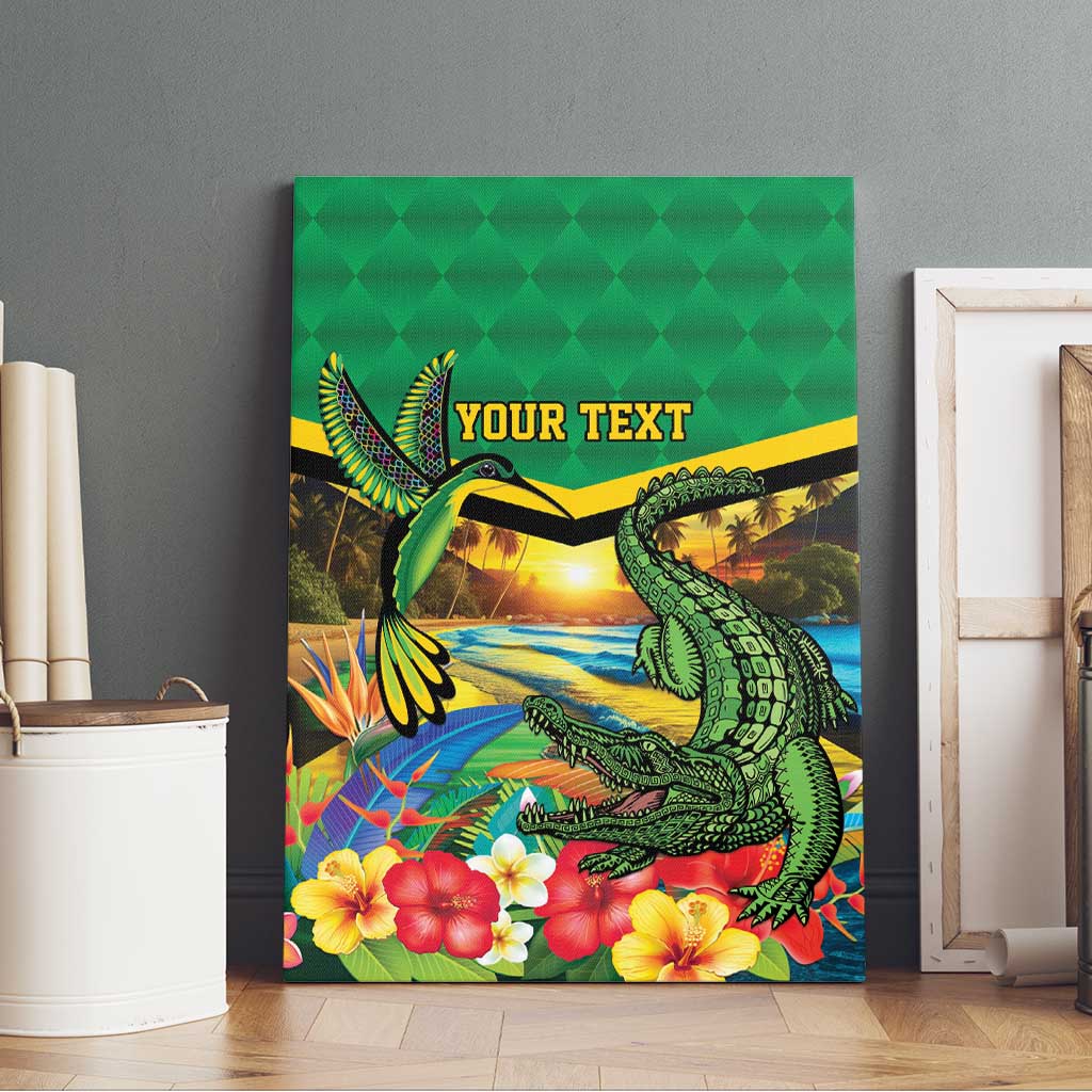 Jamica Hummingbird and Crocodiles Personalized Canvas Wall Art