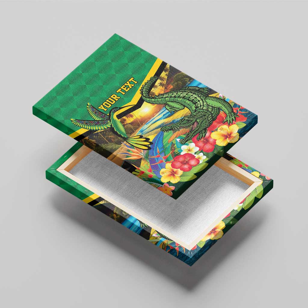 Jamica Hummingbird and Crocodiles Personalized Canvas Wall Art