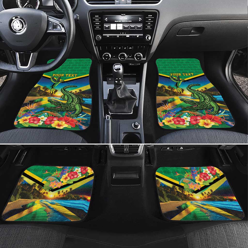 Jamica Hummingbird and Crocodiles Personalized Car Mats