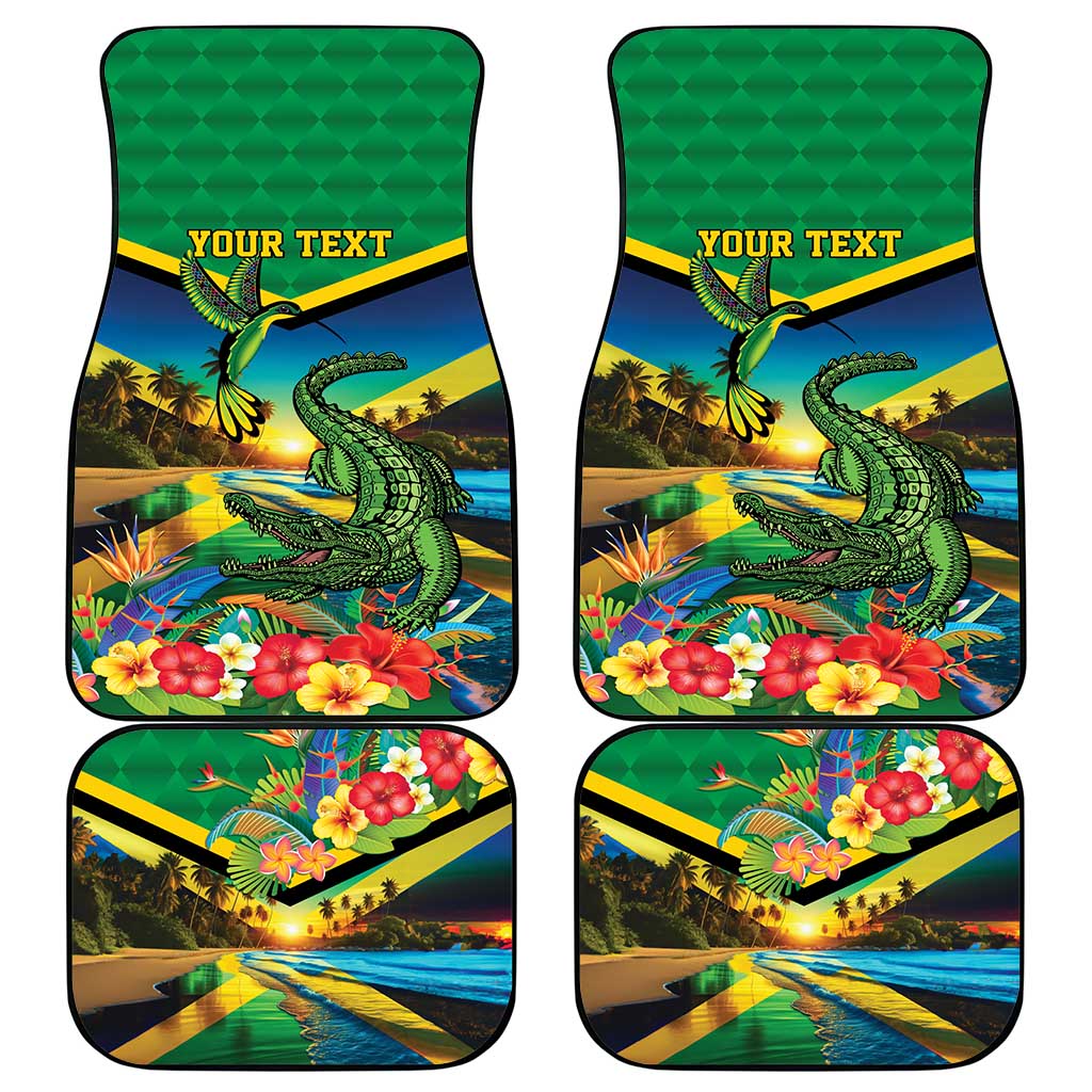 Jamica Hummingbird and Crocodiles Personalized Car Mats