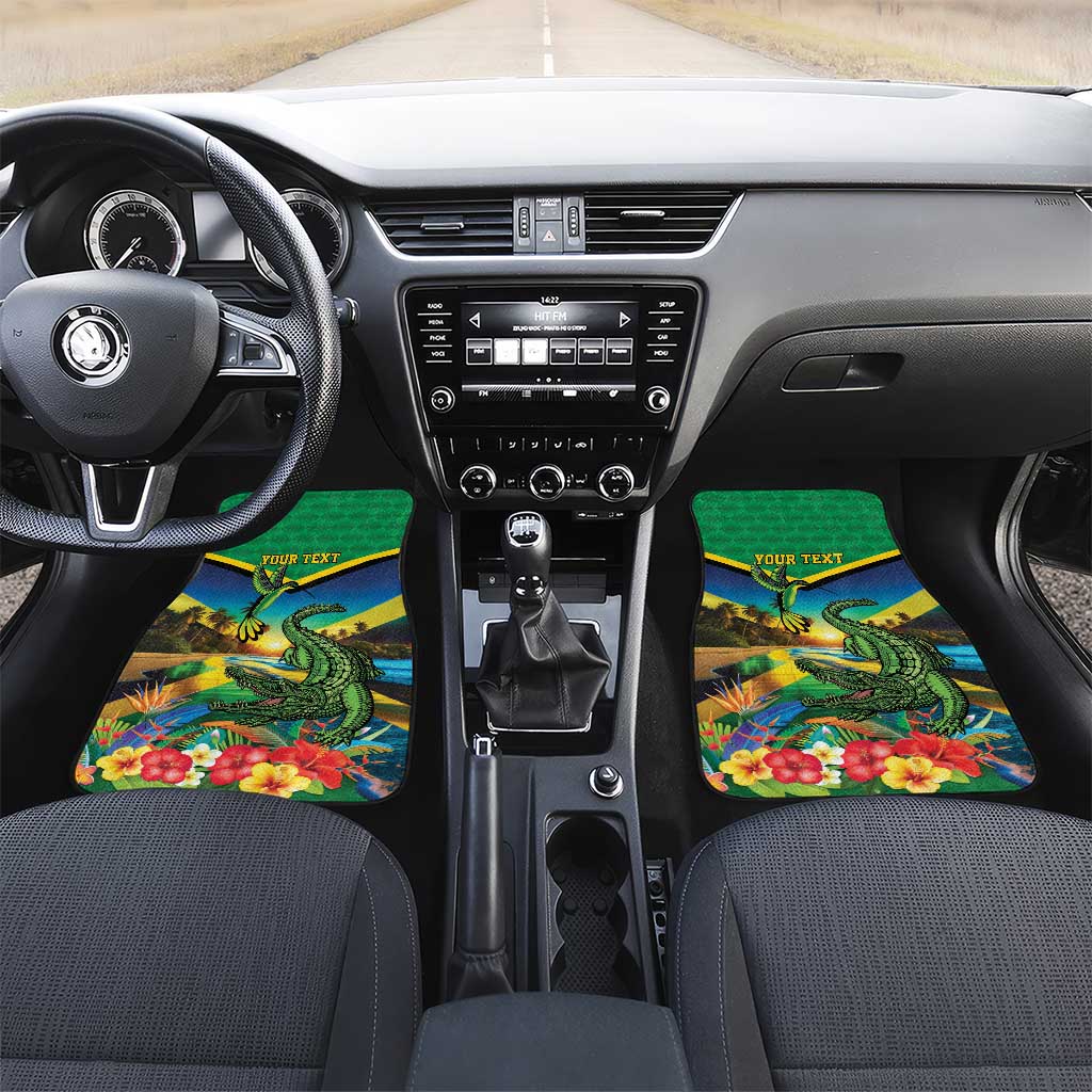 Jamica Hummingbird and Crocodiles Personalized Car Mats
