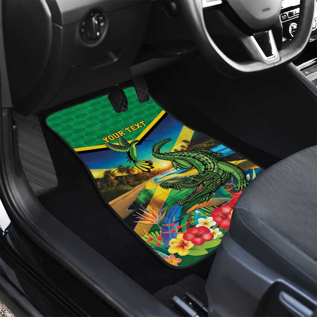 Jamica Hummingbird and Crocodiles Personalized Car Mats