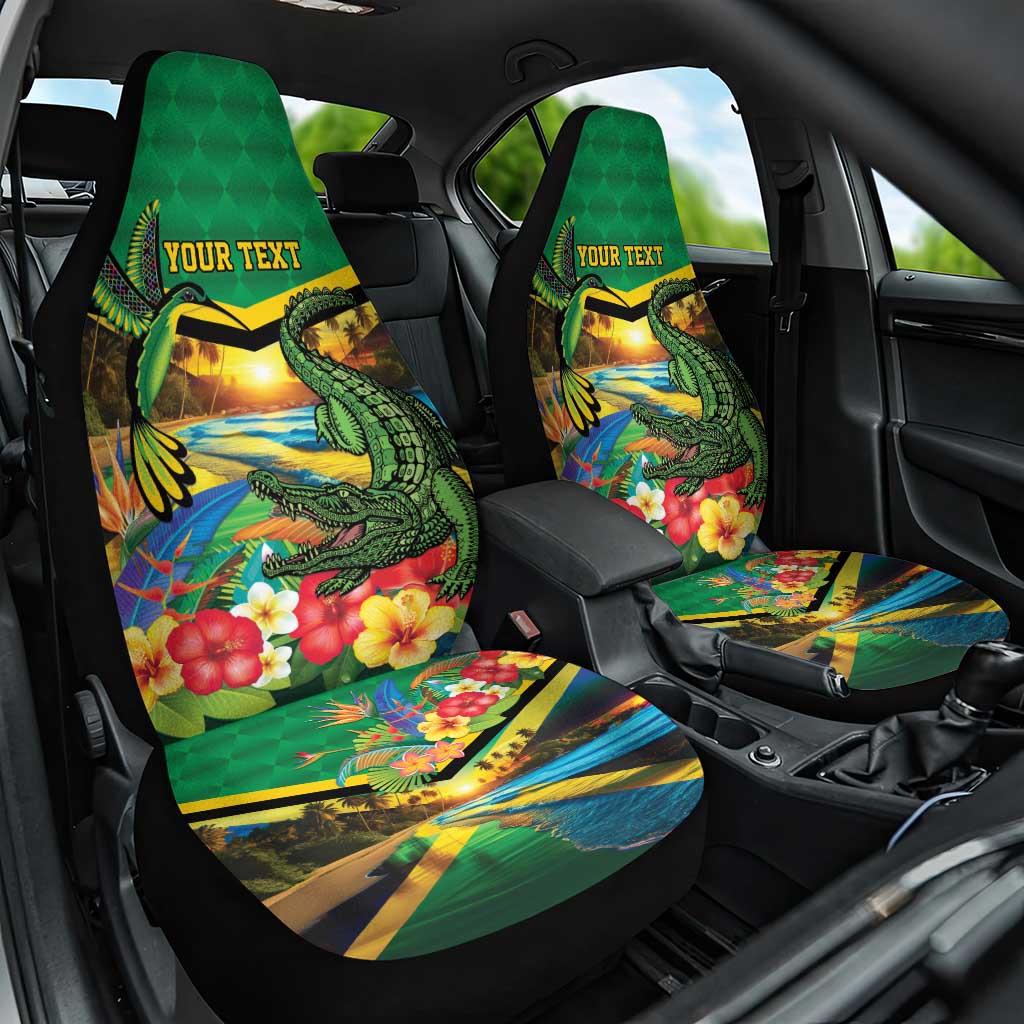 Jamica Hummingbird and Crocodiles Personalized Car Seat Cover