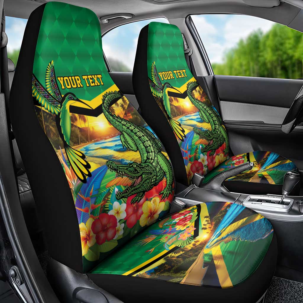 Jamica Hummingbird and Crocodiles Personalized Car Seat Cover