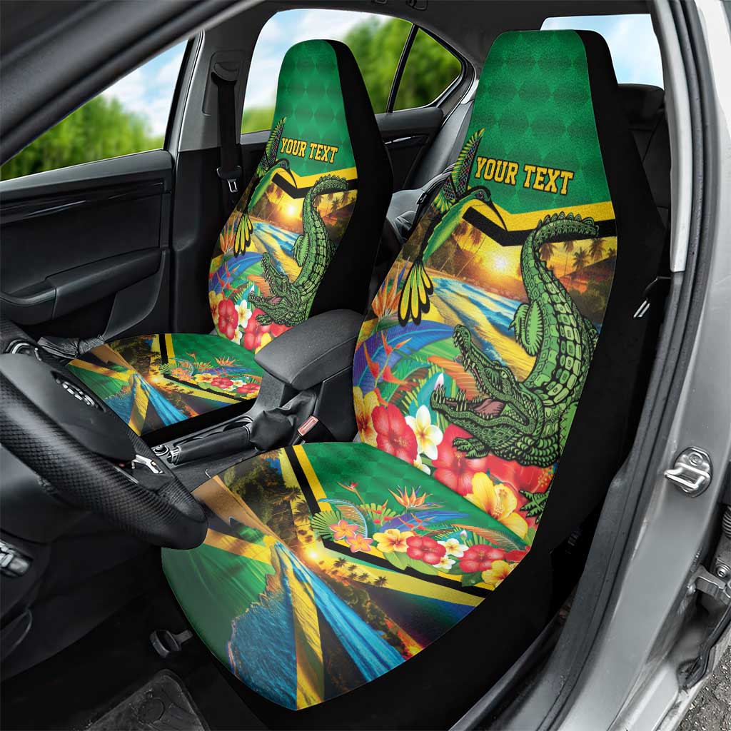 Jamica Hummingbird and Crocodiles Personalized Car Seat Cover