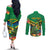 Jamica Hummingbird and Crocodiles Personalized Couples Matching Off The Shoulder Long Sleeve Dress and Long Sleeve Button Shirt