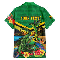 Jamica Hummingbird and Crocodiles Personalized Family Matching Long Sleeve Bodycon Dress and Hawaiian Shirt
