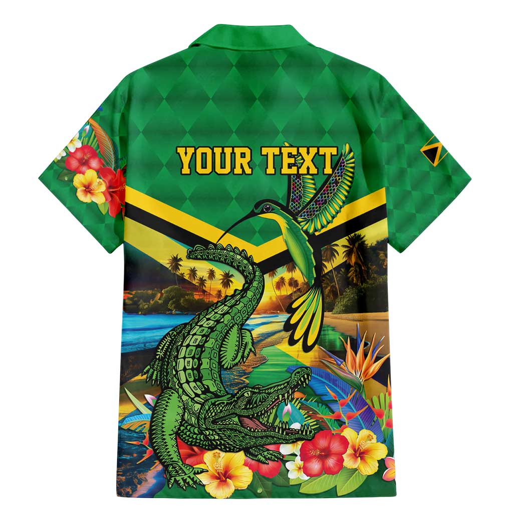 Jamica Hummingbird and Crocodiles Personalized Family Matching Mermaid Dress and Hawaiian Shirt