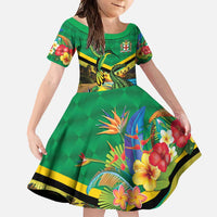 Jamica Hummingbird and Crocodiles Personalized Family Matching Off Shoulder Maxi Dress and Hawaiian Shirt