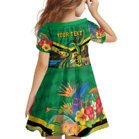 Jamica Hummingbird and Crocodiles Personalized Family Matching Off Shoulder Maxi Dress and Hawaiian Shirt