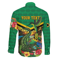 Jamica Hummingbird and Crocodiles Personalized Family Matching Short Sleeve Bodycon Dress and Hawaiian Shirt