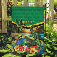 Jamica Hummingbird and Crocodiles Personalized Garden Flag