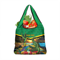 Jamica Hummingbird and Crocodiles Personalized Grocery Bag