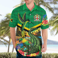 Jamica Hummingbird and Crocodiles Personalized Hawaiian Shirt
