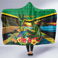 Jamica Hummingbird and Crocodiles Personalized Hooded Blanket