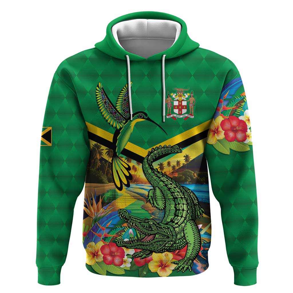 Jamica Hummingbird and Crocodiles Personalized Hoodie