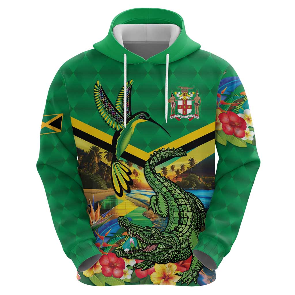 Jamica Hummingbird and Crocodiles Personalized Hoodie