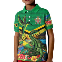Jamica Hummingbird and Crocodiles Personalized Kid Polo Shirt