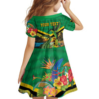 Jamica Hummingbird and Crocodiles Personalized Kid Short Sleeve Dress