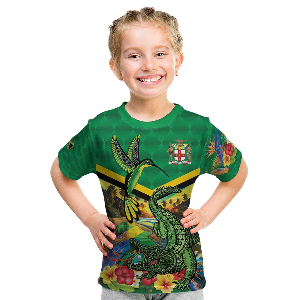 Jamica Hummingbird and Crocodiles Personalized Kid T Shirt