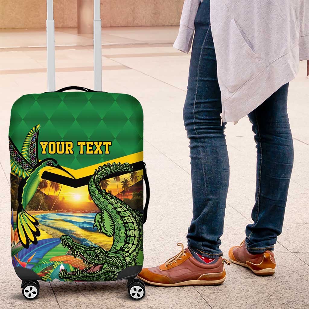 Jamica Hummingbird and Crocodiles Personalized Luggage Cover