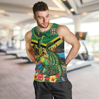 Jamica Hummingbird and Crocodiles Personalized Men Tank Top