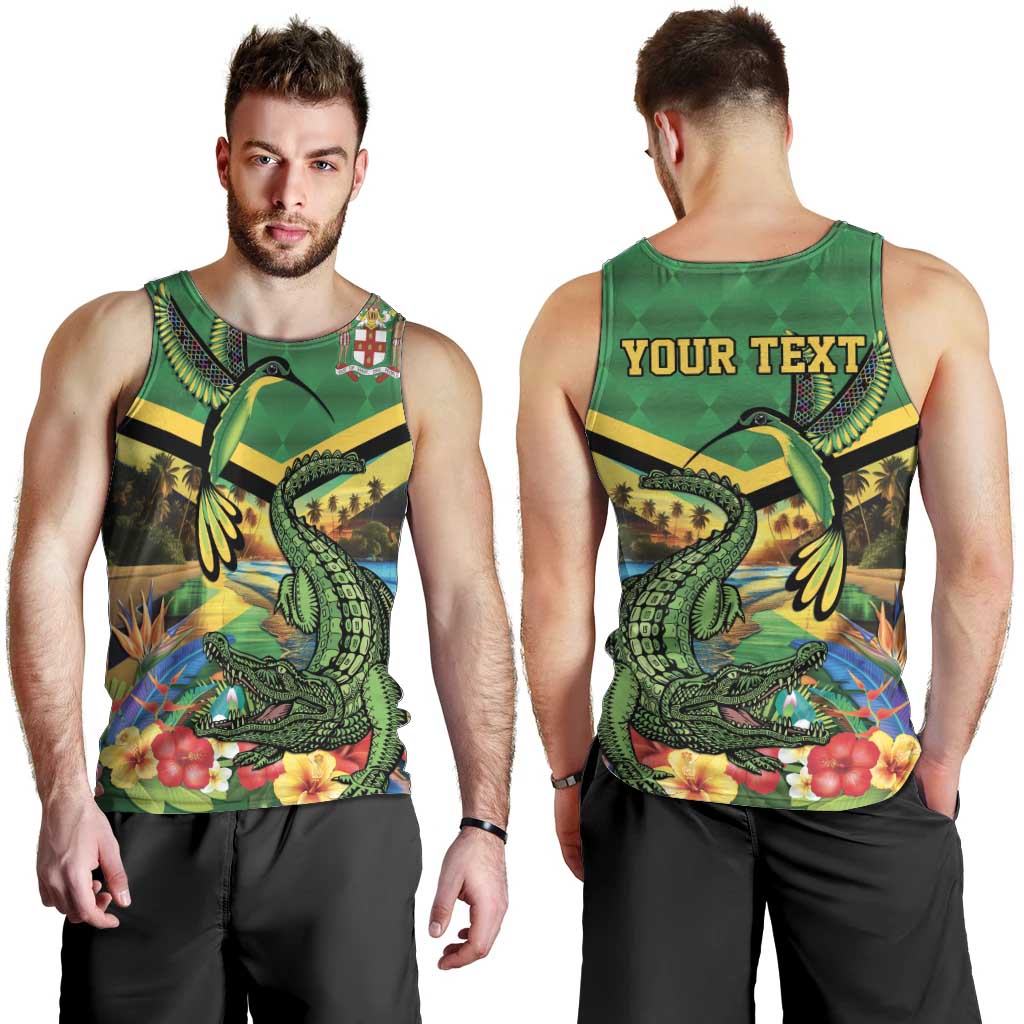 Jamica Hummingbird and Crocodiles Personalized Men Tank Top