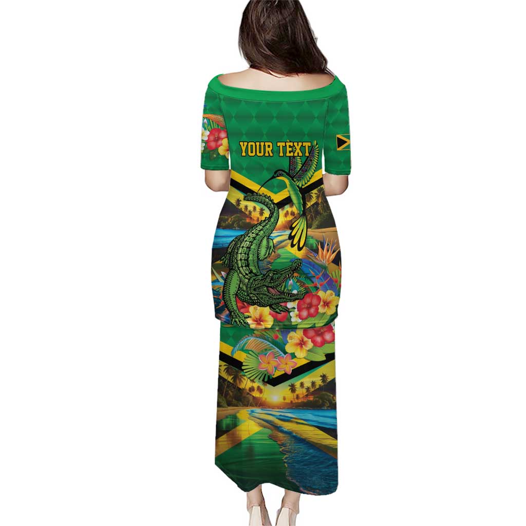 Jamica Hummingbird and Crocodiles Personalized Puletasi