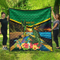 Jamica Hummingbird and Crocodiles Personalized Quilt