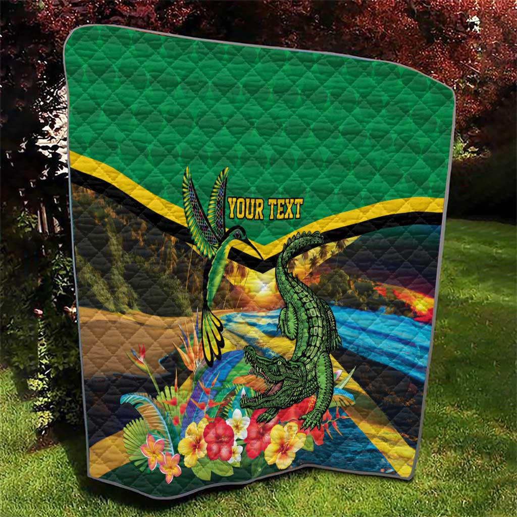 Jamica Hummingbird and Crocodiles Personalized Quilt