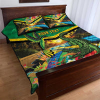 Jamica Hummingbird and Crocodiles Personalized Quilt Bed Set