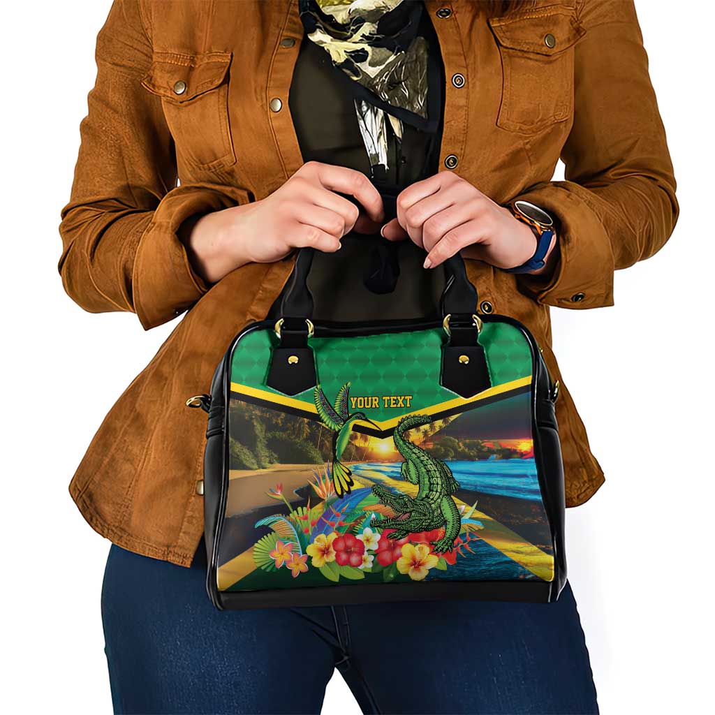 Jamica Hummingbird and Crocodiles Personalized Shoulder Handbag