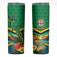 Jamica Hummingbird and Crocodiles Personalized Skinny Tumbler