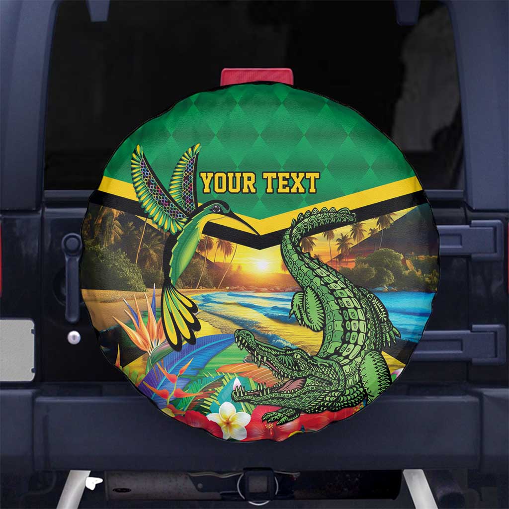 Jamica Hummingbird and Crocodiles Personalized Spare Tire Cover