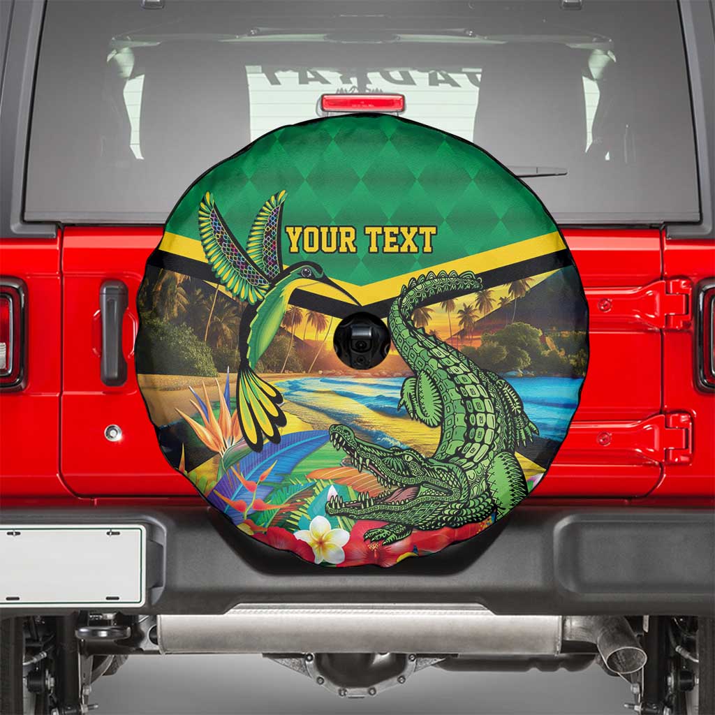 Jamica Hummingbird and Crocodiles Personalized Spare Tire Cover