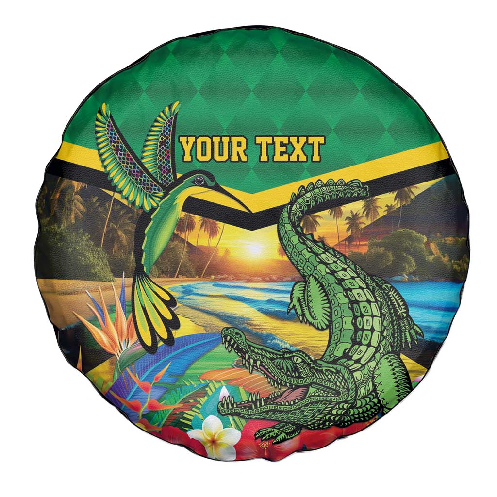 Jamica Hummingbird and Crocodiles Personalized Spare Tire Cover