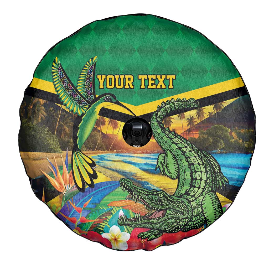 Jamica Hummingbird and Crocodiles Personalized Spare Tire Cover