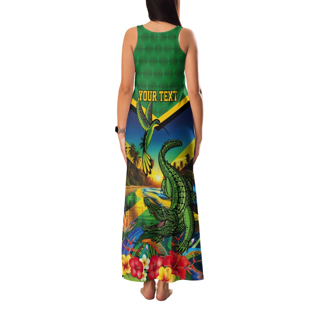 Jamica Hummingbird and Crocodiles Personalized Tank Maxi Dress
