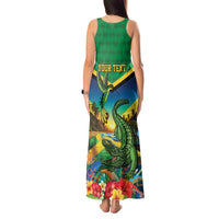 Jamica Hummingbird and Crocodiles Personalized Tank Maxi Dress