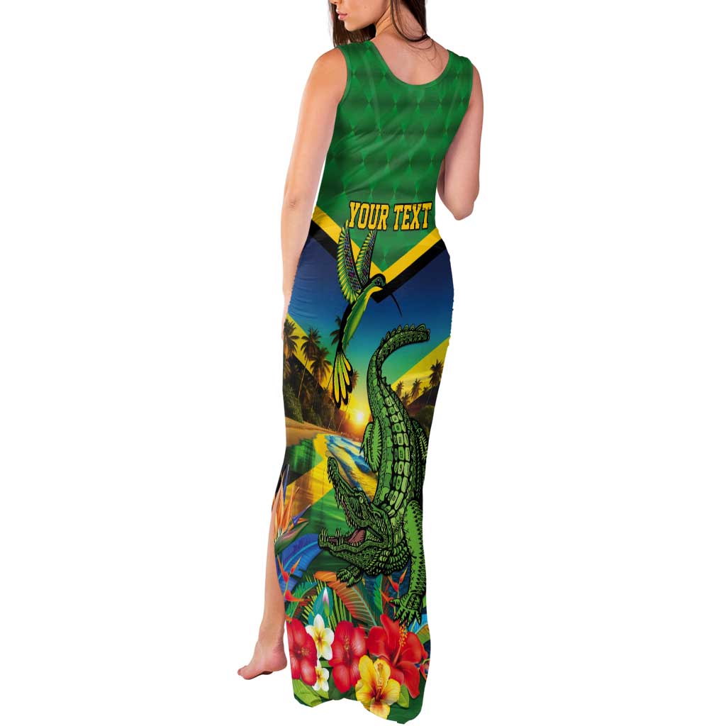 Jamica Hummingbird and Crocodiles Personalized Tank Maxi Dress