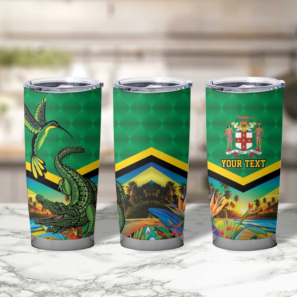 Jamica Hummingbird and Crocodiles Personalized Tumbler Cup