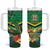 Jamica Hummingbird and Crocodiles Personalized Tumbler With Handle