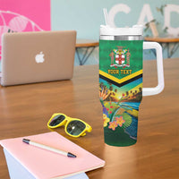 Jamica Hummingbird and Crocodiles Personalized Tumbler With Handle