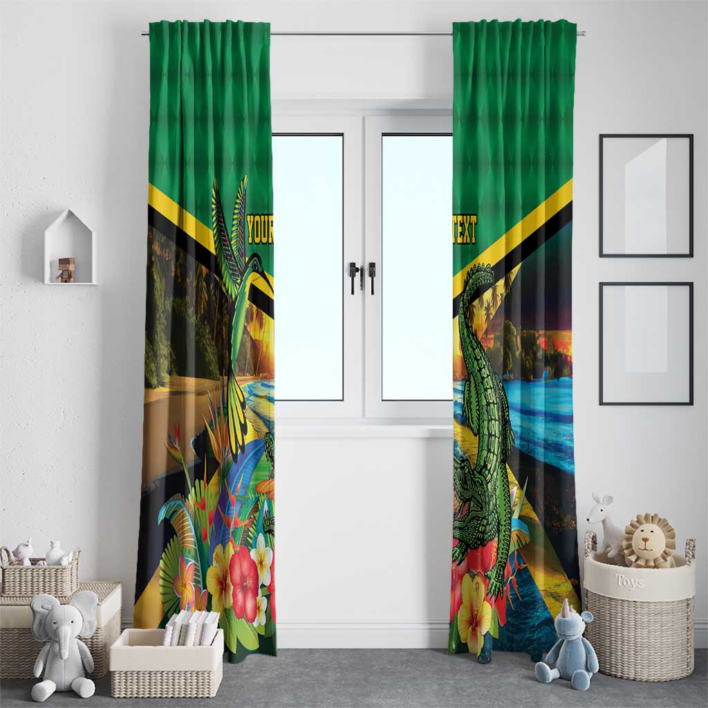 Jamica Hummingbird and Crocodiles Personalized Window Curtain