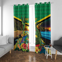 Jamica Hummingbird and Crocodiles Personalized Window Curtain