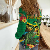 Jamica Hummingbird and Crocodiles Personalized Women Casual Shirt