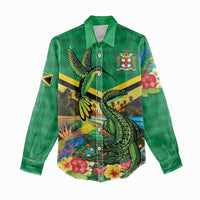 Jamica Hummingbird and Crocodiles Personalized Women Casual Shirt